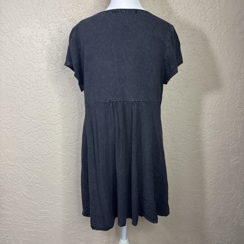 Dreamers Mineral Acid Wash Black Babydoll Top Size M Fairy Grunge Whimsigoth - Picture 2 of 11